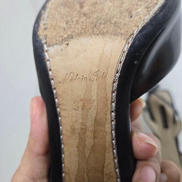 Louis Vuitton Bow d'Orsay Leather Pointy Toe Pumps Black Size 37.5 - Picture 9 of 9